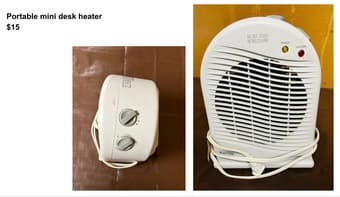Portable mini desk heater $15 1