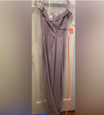 David's Bridal Lavender Haze bridesmaid dress 3