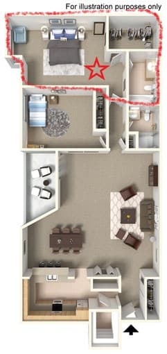 Oak Creek Apartment, 2B2B, 1215 ft2, next to Stanford campus 1