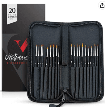 Poster or canvas tube and new 20 fine paint brush set with case 2