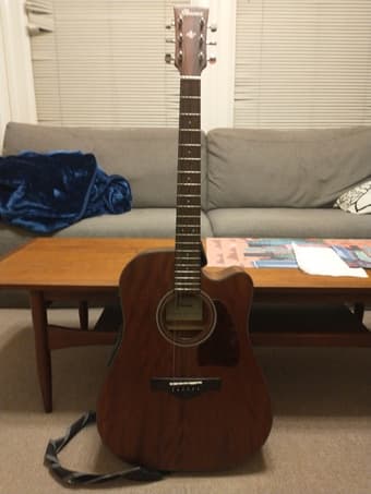 Ibanez AW54CEOPN Dreadnought Acoustic-Electric Guitar 1