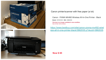 Cannon printer /scanner with free paper 1