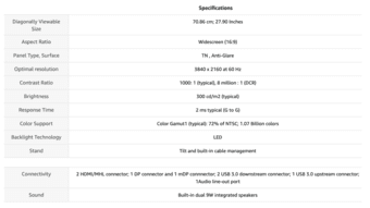 Dell 4K S2817Q 28" Screen LCD Monitor 4