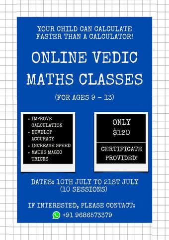 Online Vedic Math Summer Camp 1