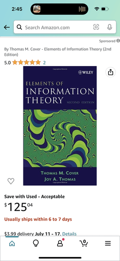 Elements of information theory 2nd edition 1