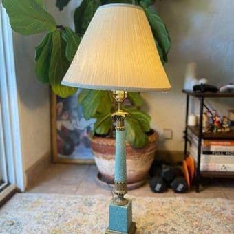 Antique Mid-Century Ceramic Lamp with Bulb 1