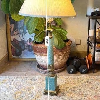 Antique Mid-Century Ceramic Lamp with Bulb 2