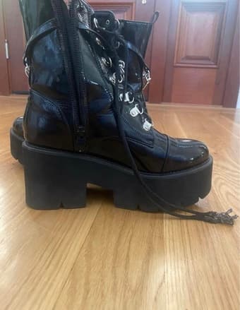 black platform boots, size 8 2