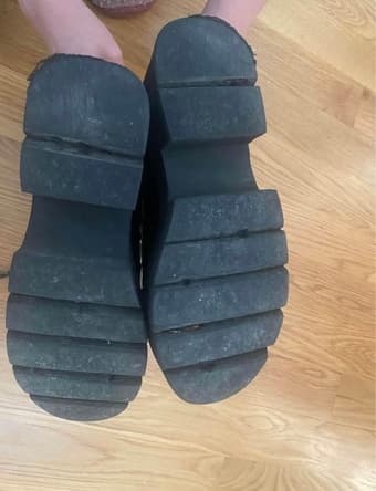 black platform boots, size 8 4