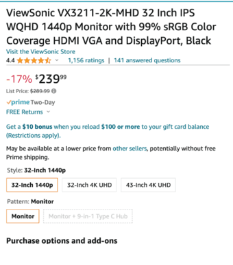 Viewsonic 2k 32 inch monitor 1