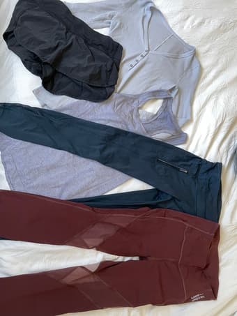 Size 2 lululemon leggings and tops 1