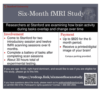 Six-Month fMRI Study @Stanford 1