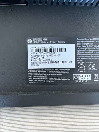 HP M27 Webcam Monitor 2