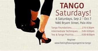 Tango Saturdays start tomorrow in Palo Alto 1