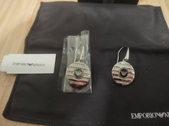 Silver Armani Earrings - New 1