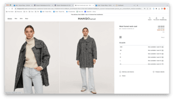 Brand new MANGO Wool funnel neck coat XS (original price 82.99 + tax) 1