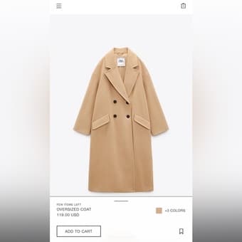 Zara - Brand New Oversize Coat Taupe Brown - XS (would fit S too) 1