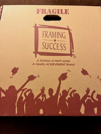 Fancy wooden frame with Stanford logo 1