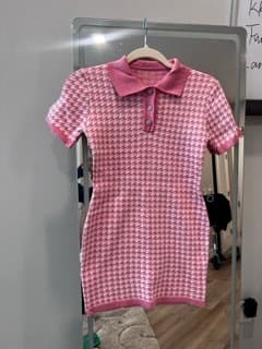 Pink Houndstooth Dress size S NEW 1