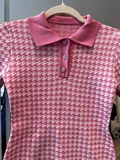 Pink Houndstooth Dress size S NEW 2