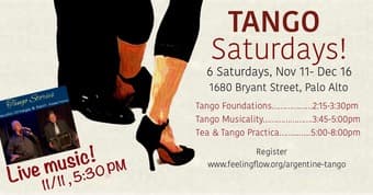 Tango Saturdays in Palo Alto Starting 11/11! 1