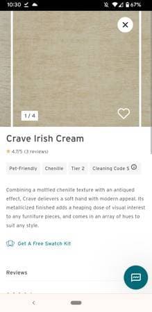 Joybird Bryant Sofa Crave Irish Cream Chenille 4