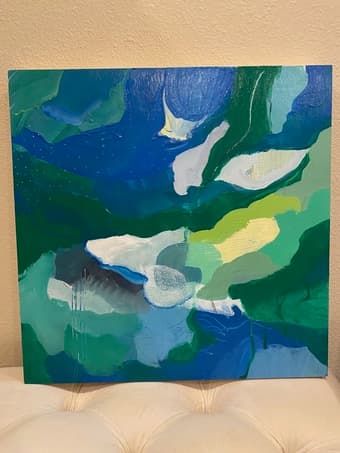 Hand-painted wood art 16" x 16" 1