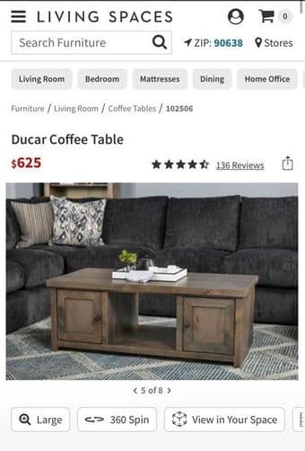 Living Spaces Ducar Coffee Table 4