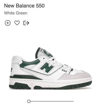 Brand-New, white/green New Balance 550s (Women's size 6, men's size 4) 1