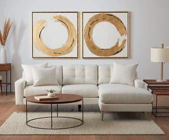 Modern ivory sectional sofa (includes free local delivery) 1