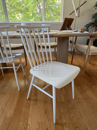 White dining chairs (set of four, includes free local delivery) 1