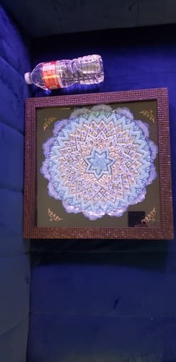 Handmade Persian Minakari plate in shadow box 1