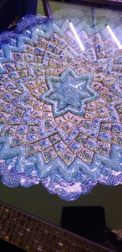 Handmade Persian Minakari plate in shadow box 2