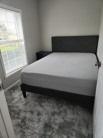 Queen Mattress & Headboard w/ Bed Frame, lightly used, great condition 1