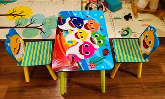 children's table and 2 chairs 1