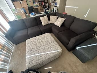Sectional Sofa Set (Ashley Furniture): 6 seats, ottoman, 3 pillows 1