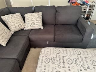 Sectional Sofa Set (Ashley Furniture): 6 seats, ottoman, 3 pillows 2