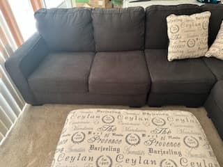 Sectional Sofa Set (Ashley Furniture): 6 seats, ottoman, 3 pillows 3