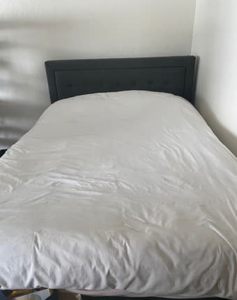 Urgent- Moving Queen size bed (comforter and pillows offered) 1