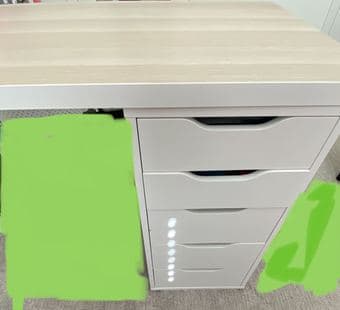 Ikea desk with drawers and adjustable legs 2