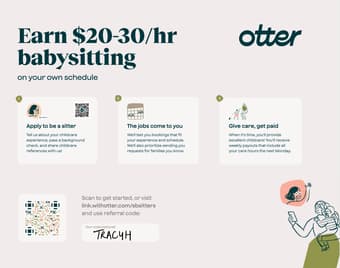 Flexible $20-$30/hour babysitting opportunity + $200 gift card 1