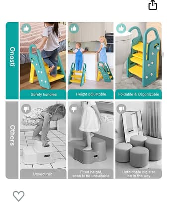 Onasti Foldable Toddler Step Stool 4