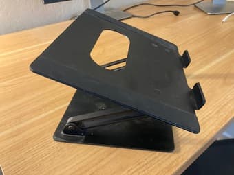 Full desk setup (height adjustable desk, 2 monitors, chair, stand) 4