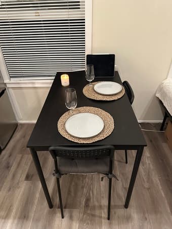 IKEA TABLE and 2 CHAIRS are available on 9th of JANUARY 1