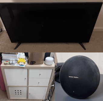 Moving Sale (Ikea storage units/cabintet/desk/chair/Onyx speaker/TV) 2