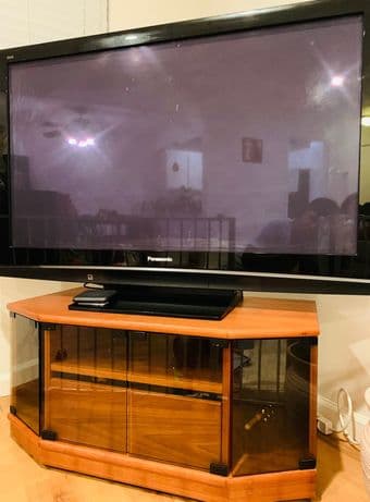 50-inch Plasma TV with console for sale 1