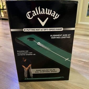 Callaway 8' Putting Golf Mat W/ Opti-speed Ramp 1