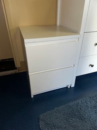 Ikea nightstand, bookshelf, toy storage, and kids bed 1
