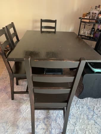 Wood Table- Dark Brown/ Black 2