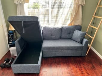 Areebe 85" Wide Reversible Sleeper Sofa & Chaise 2